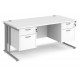 Maestro Cable Managed Desk with Twin Two Drawer Pedestals